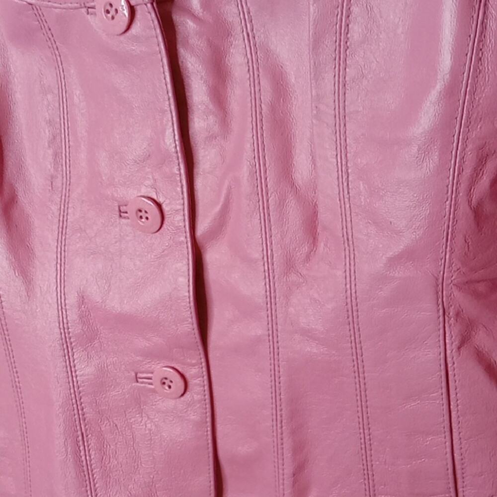 Wilsons Leather Maxima Women's Size Small Pink Leather Button-Up Jacket. Fun - Picture 3 of 10